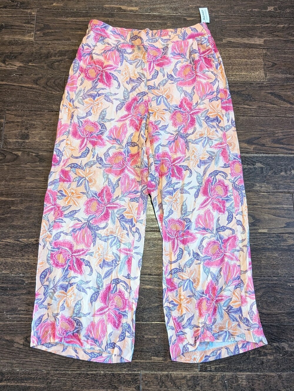 NWT Old Navy Loose Flowy Pants with Vibrant Floral Print